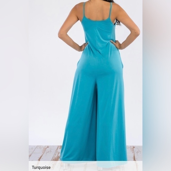 Turquoise! Beautiful Turquoise! Turquoise Jumpsuit. - Picture 2 of 4